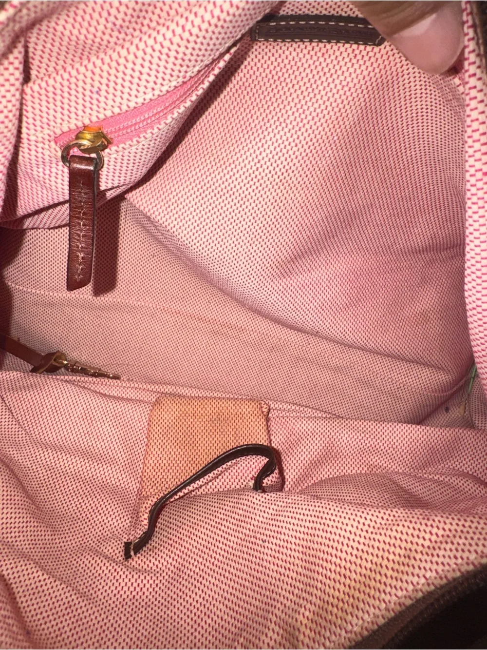 Dooney & Bourke Brown Purse with Leather Trim